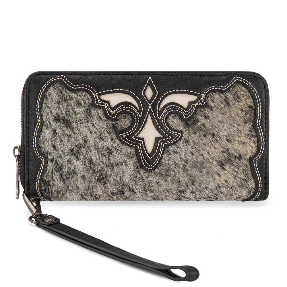 3547 Wristlet Wallets Hair-On Cowhide RFID Western Purse Cut-out boot